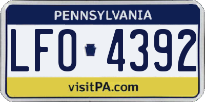 PA license plate LFO4392