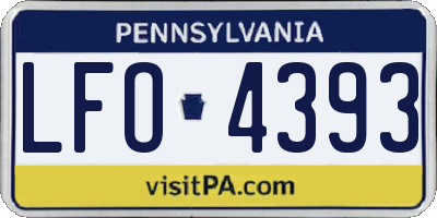 PA license plate LFO4393