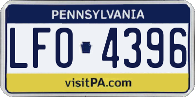 PA license plate LFO4396