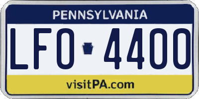 PA license plate LFO4400