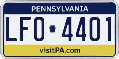 PA license plate LFO4401