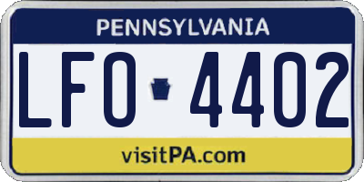 PA license plate LFO4402