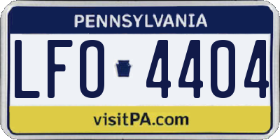 PA license plate LFO4404