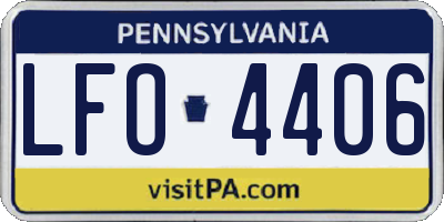 PA license plate LFO4406