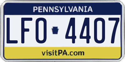PA license plate LFO4407