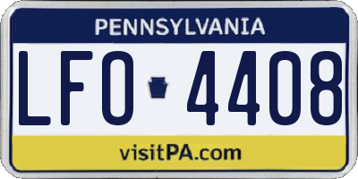 PA license plate LFO4408