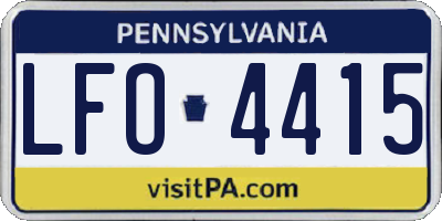 PA license plate LFO4415