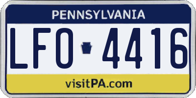 PA license plate LFO4416