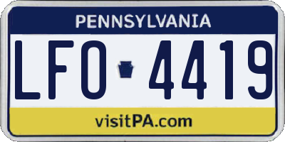 PA license plate LFO4419