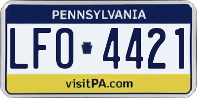 PA license plate LFO4421