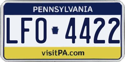 PA license plate LFO4422