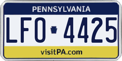 PA license plate LFO4425