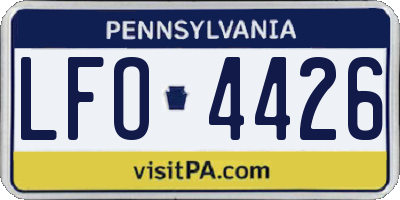 PA license plate LFO4426