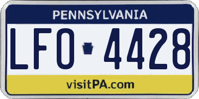 PA license plate LFO4428