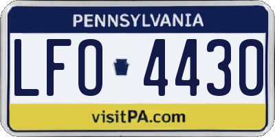 PA license plate LFO4430