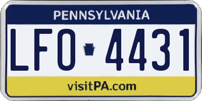 PA license plate LFO4431