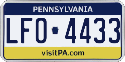 PA license plate LFO4433
