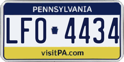 PA license plate LFO4434