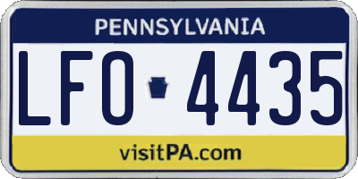 PA license plate LFO4435