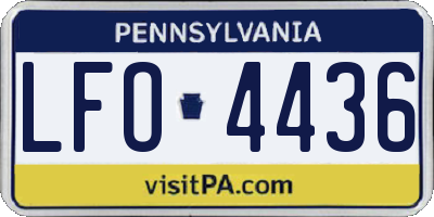 PA license plate LFO4436