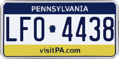 PA license plate LFO4438