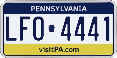 PA license plate LFO4441