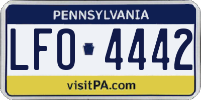 PA license plate LFO4442