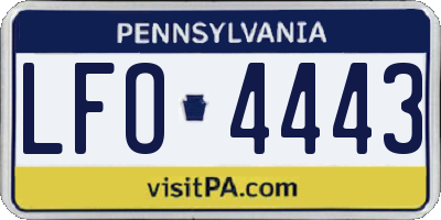 PA license plate LFO4443