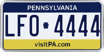 PA license plate LFO4444