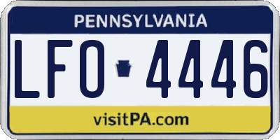 PA license plate LFO4446