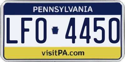 PA license plate LFO4450