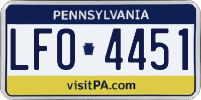 PA license plate LFO4451