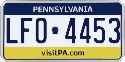 PA license plate LFO4453