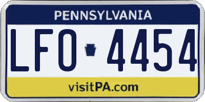 PA license plate LFO4454