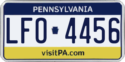 PA license plate LFO4456