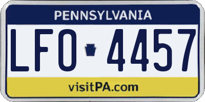 PA license plate LFO4457