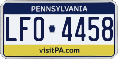 PA license plate LFO4458