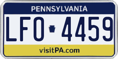 PA license plate LFO4459