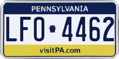 PA license plate LFO4462