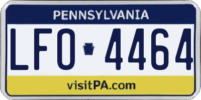 PA license plate LFO4464