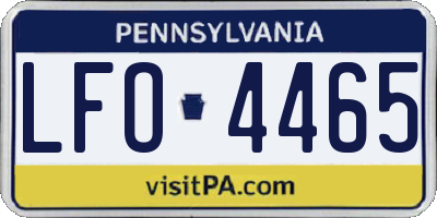PA license plate LFO4465