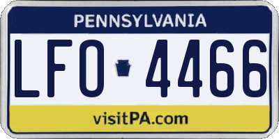 PA license plate LFO4466