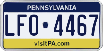 PA license plate LFO4467