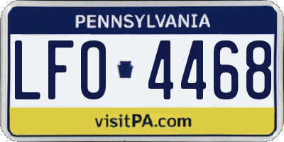 PA license plate LFO4468