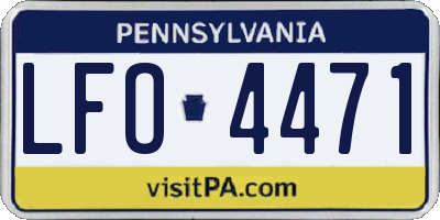 PA license plate LFO4471