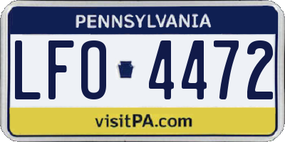 PA license plate LFO4472
