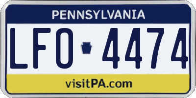 PA license plate LFO4474