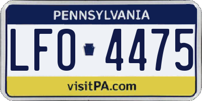 PA license plate LFO4475