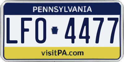 PA license plate LFO4477