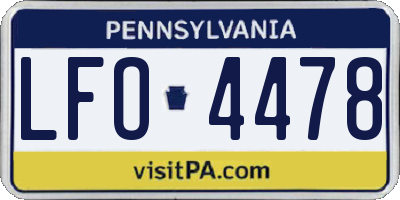 PA license plate LFO4478